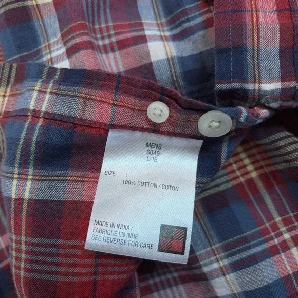 Lot of 3 Woolrich Short Sleeve Button Up Shirts Men's Large Heather Gray Plaid - Picture 3 of 11